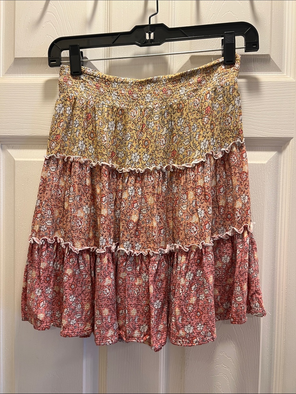 NWOT Rachel Zoe Tiered Floral Circle Skirt in Yellow, Orange, Pink